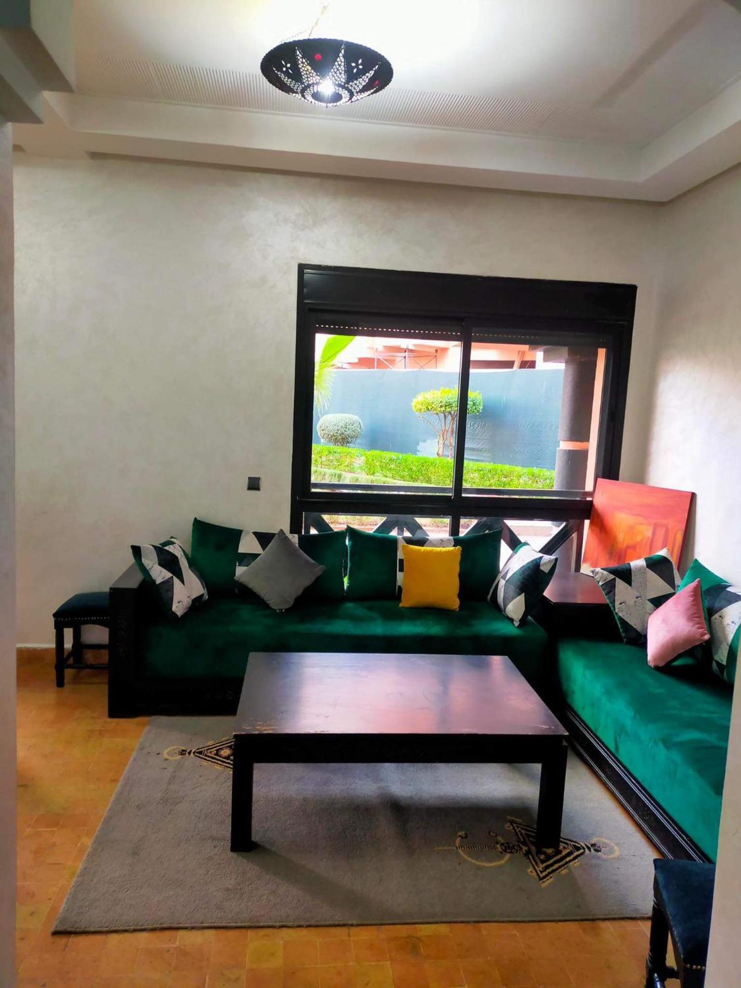 Un Moderne Chic Appartement Vue Sur Piscine Marrakesh Exteriör bild